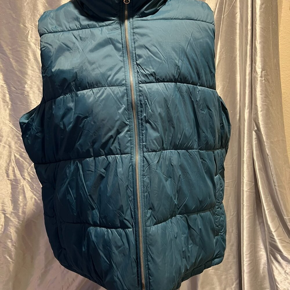 Old Navy Women's Water-Resistant Puffer Vest-Teal Sz XXL